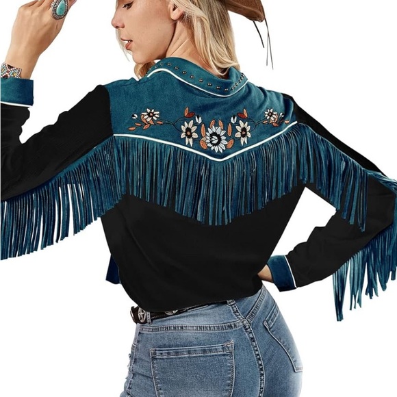 NWT John Moon Western Long Sleeved Button Down - Picture 2 of 13